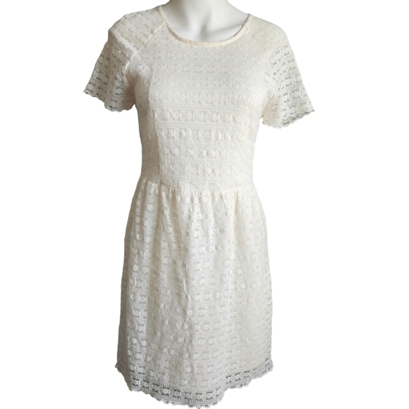 Free People Womens White Lace Overlay Sz 6 - Picture 1 of 11